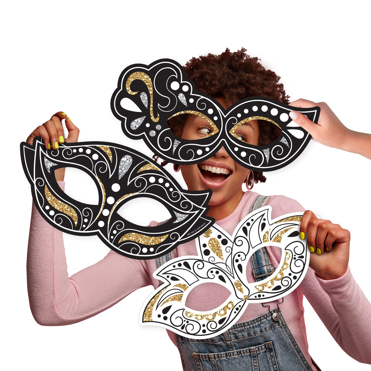 Big Dot of Happiness Masquerade - Mask Decorations - Venetian Mask Party Large Photo Props - 3 Pc